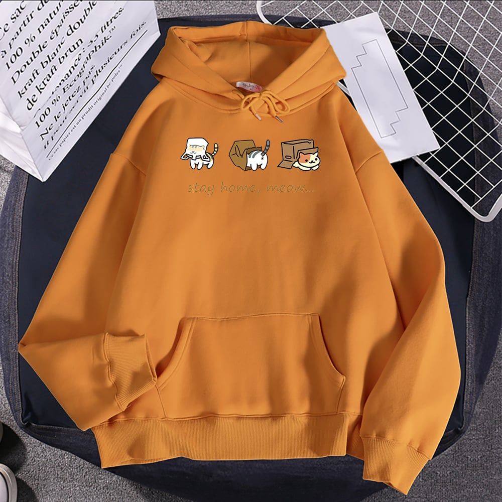 Printed Fleece Hooded Pullover Sweatshirt
