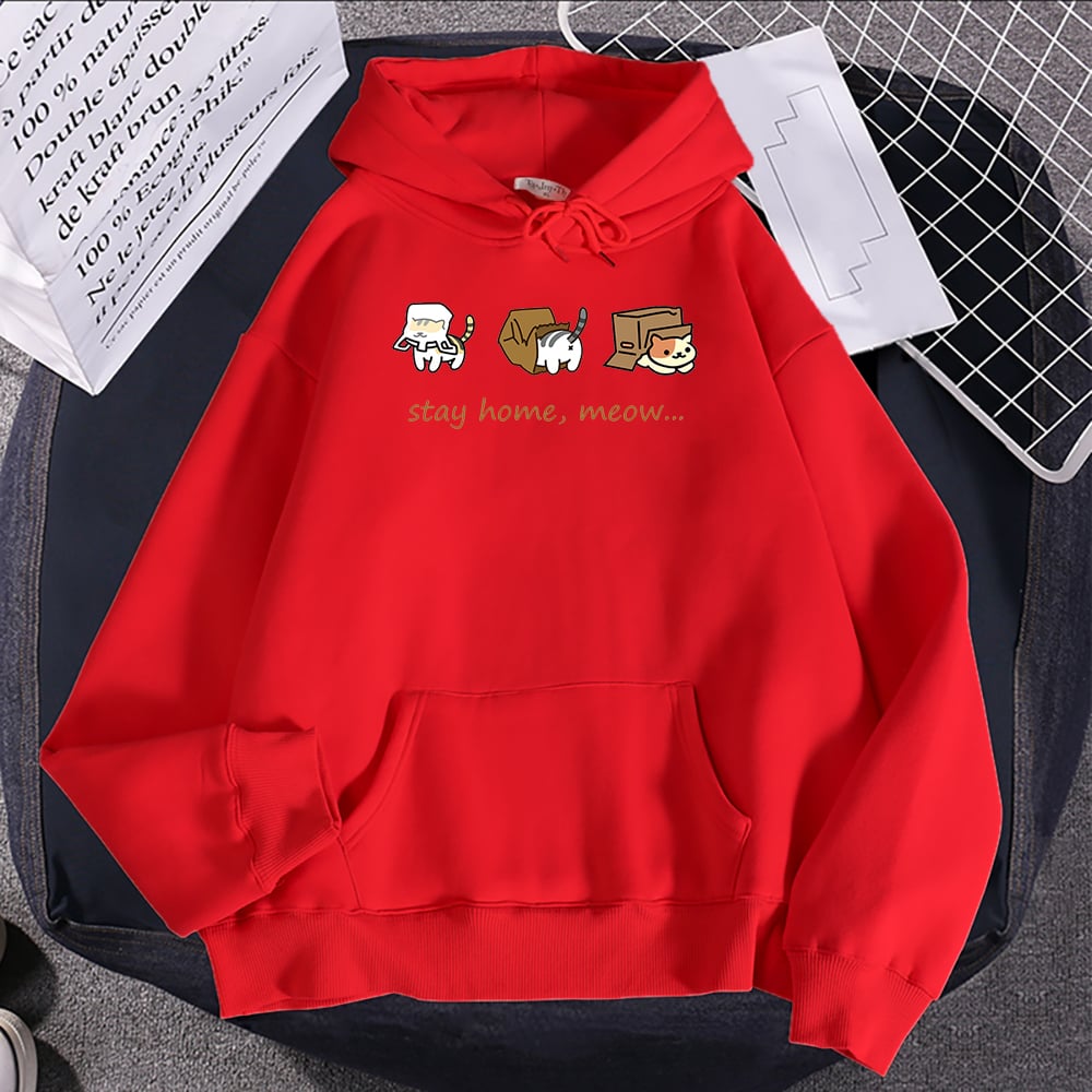 Printed Fleece Hooded Pullover Sweatshirt