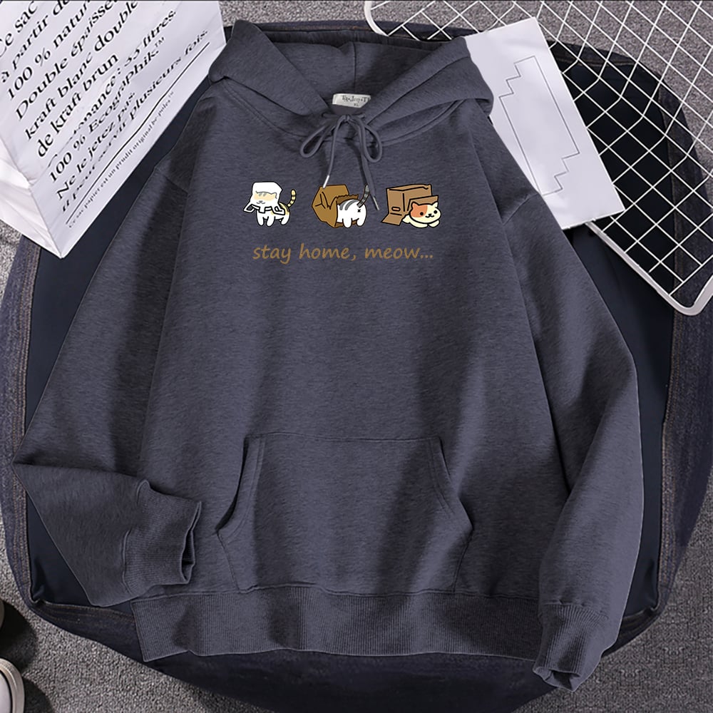 Printed Fleece Hooded Pullover Sweatshirt