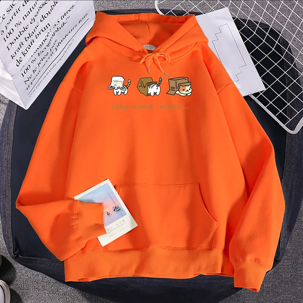 Printed Fleece Hooded Pullover Sweatshirt
